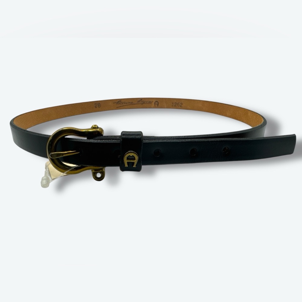 1990s Etienne Aigner Navy Signature Belt